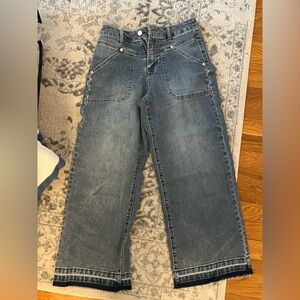 G by Giuliana Cropped Blue Flare Jeans